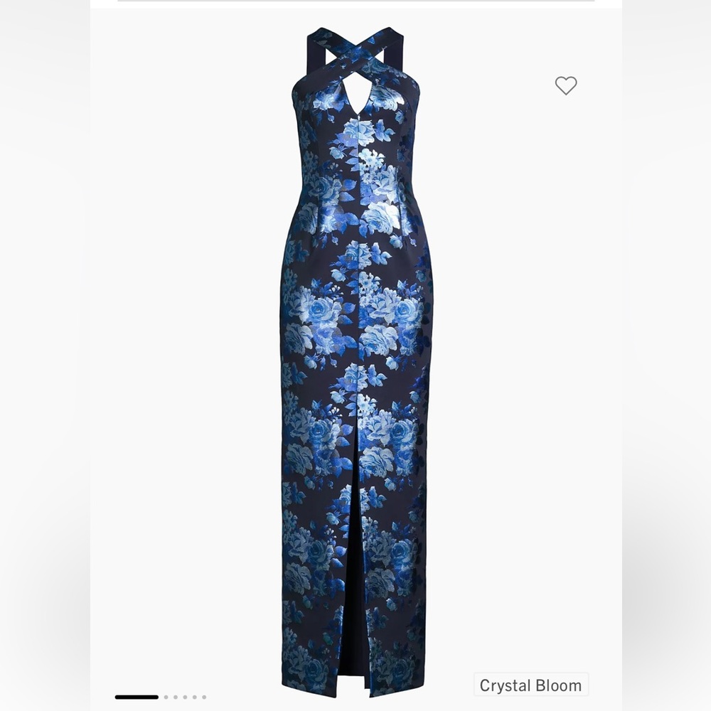 Black Halo metallic floral gown - Picture 2 of 8